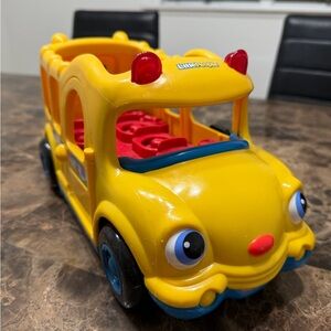 Fisher Price Little People School Bus Stop Sign Yellow Bus Toy